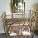 Complete dressing table, golden and vintage