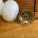 Arlus lunel wall torch light gold metal + white opaline mid-century