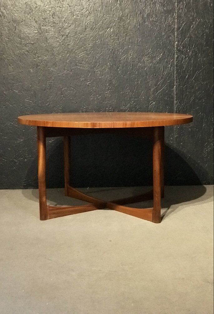 Mid-century round teak collection Starburst coffee table by Tom Robertson for McIntosh