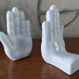Pair of hands ceramic bookends 1970-80 Netherlands