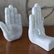 Pair of hands ceramic bookends 1970-80 Netherlands