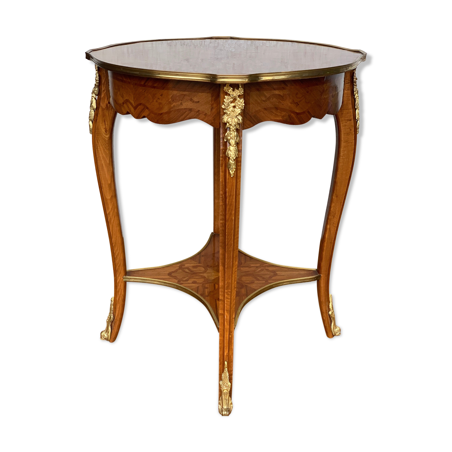 Round side table in rosewood marquetry