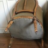 Velvet bergère chairs