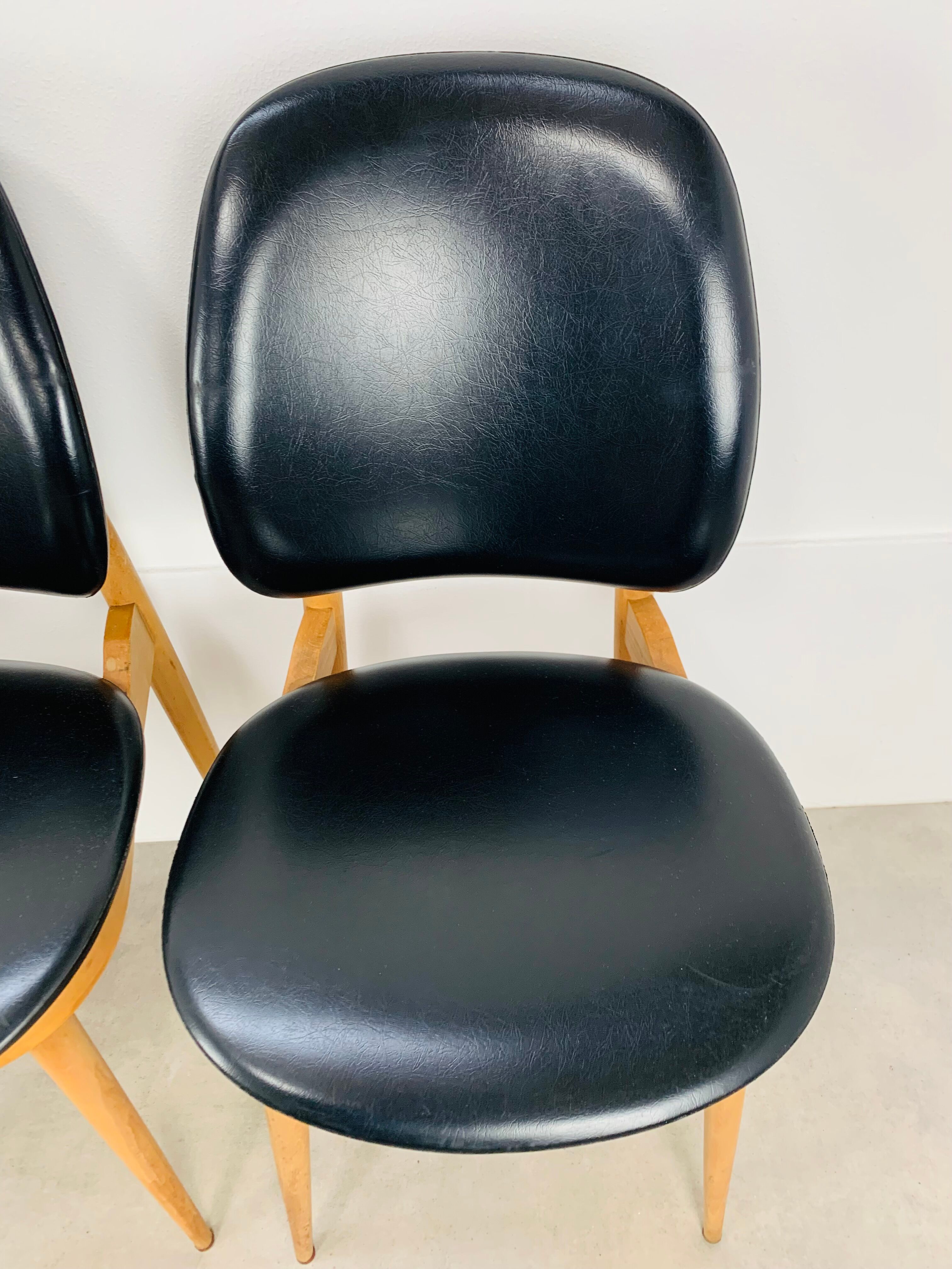 4 Baumann Pegasus chairs, black, 60s