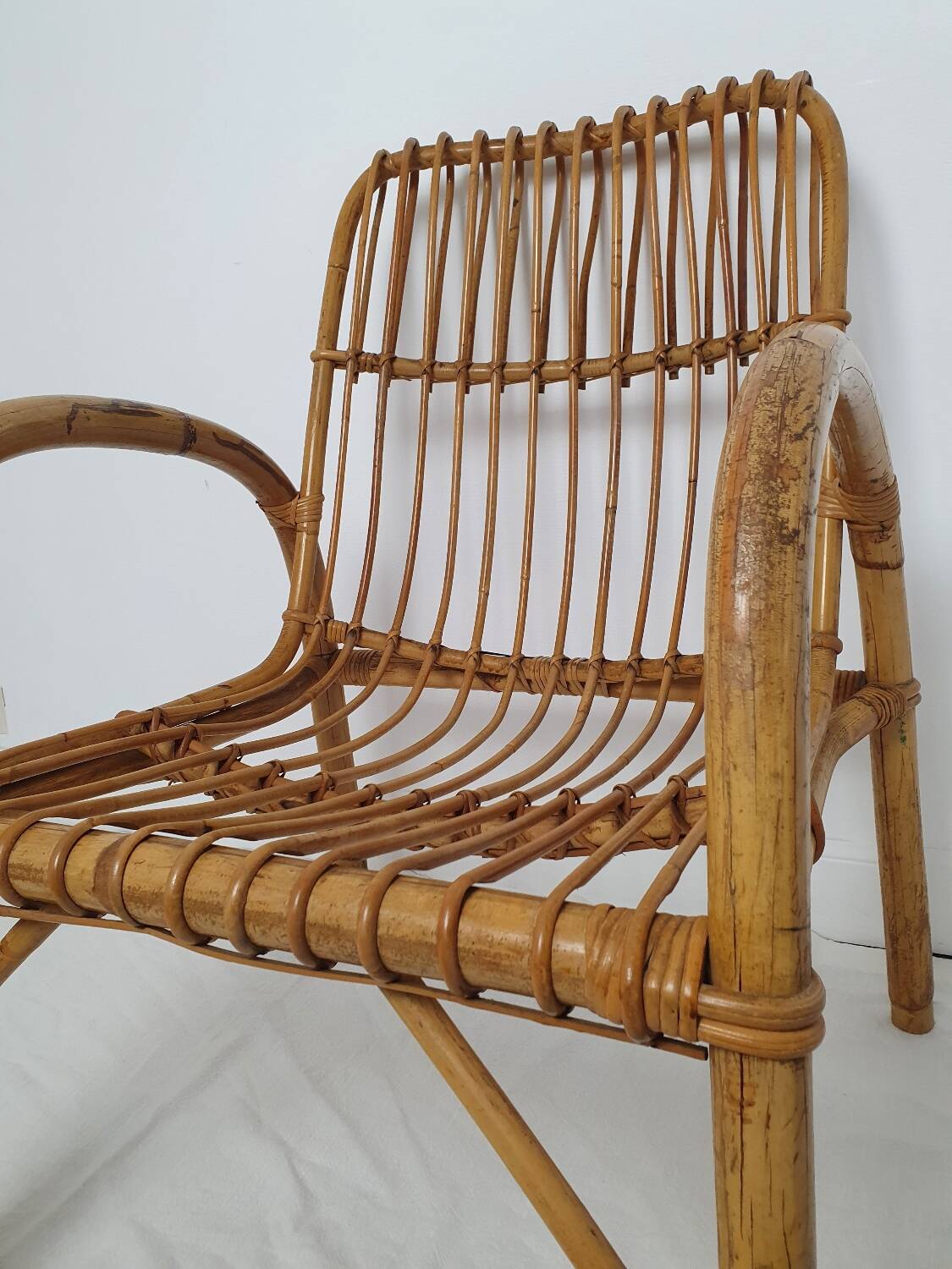 1960s rattan armchair