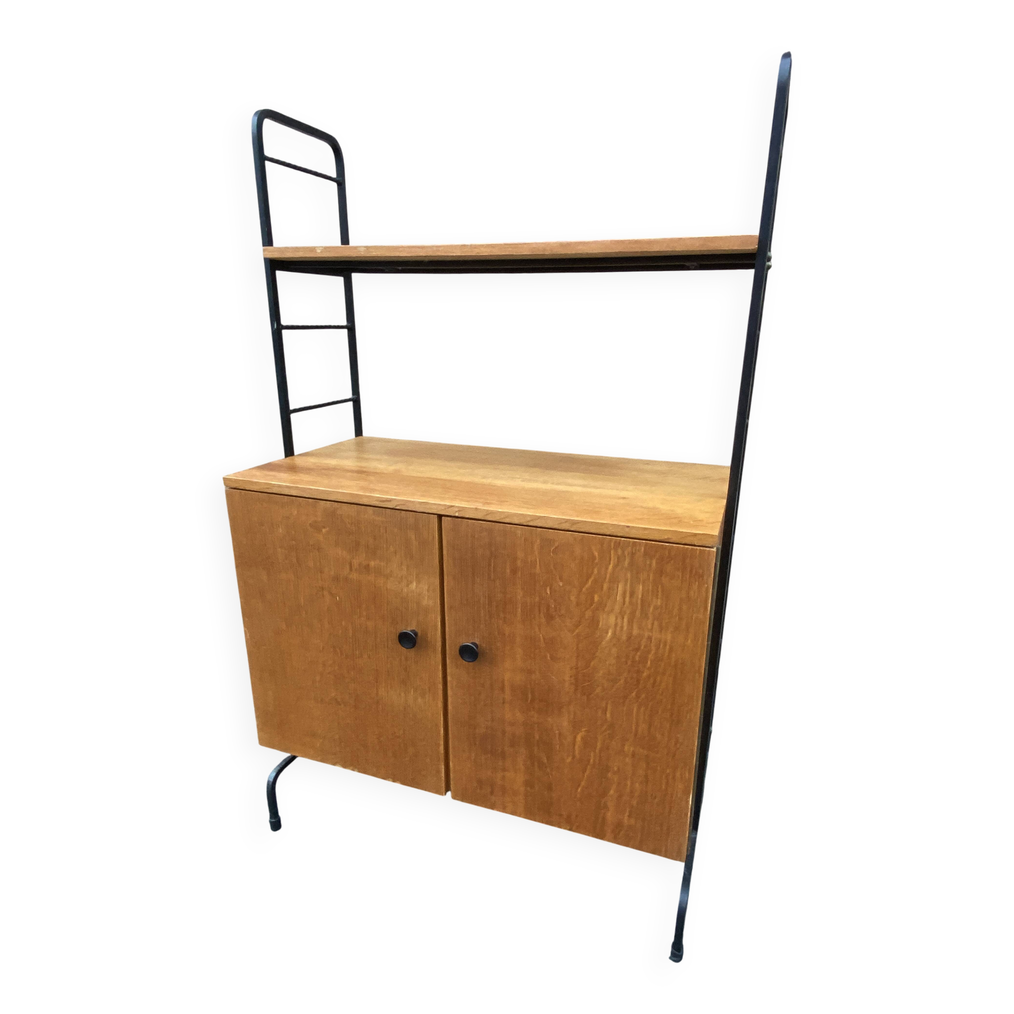 Meuble bibliothèque Scandinave Vintage années 1960s Meuble à échelle