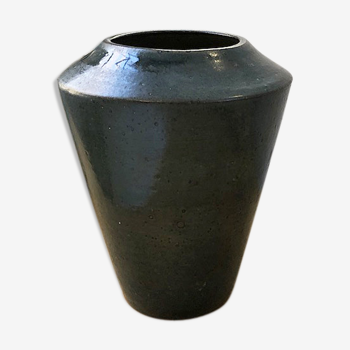 Vase céramique bleu canard moucheté