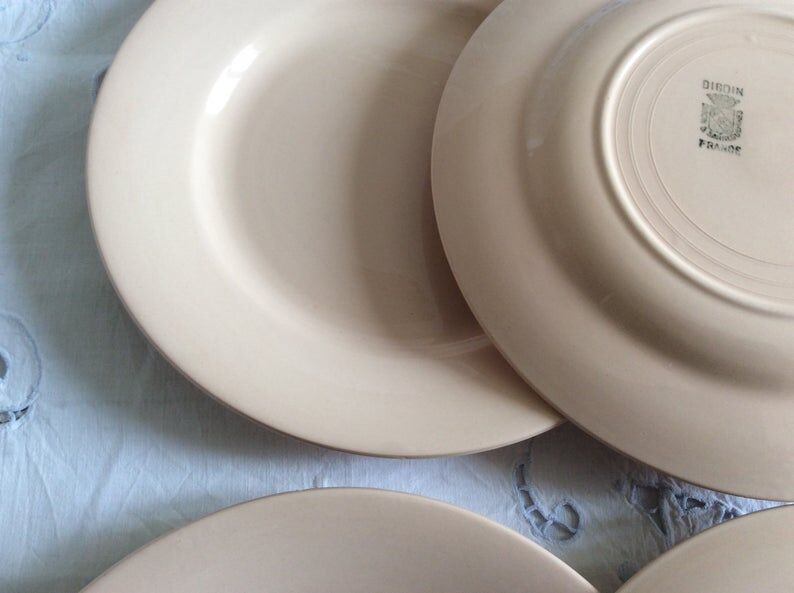 6 Assiettes anciennes Digoin Sarreguemines annees 1940