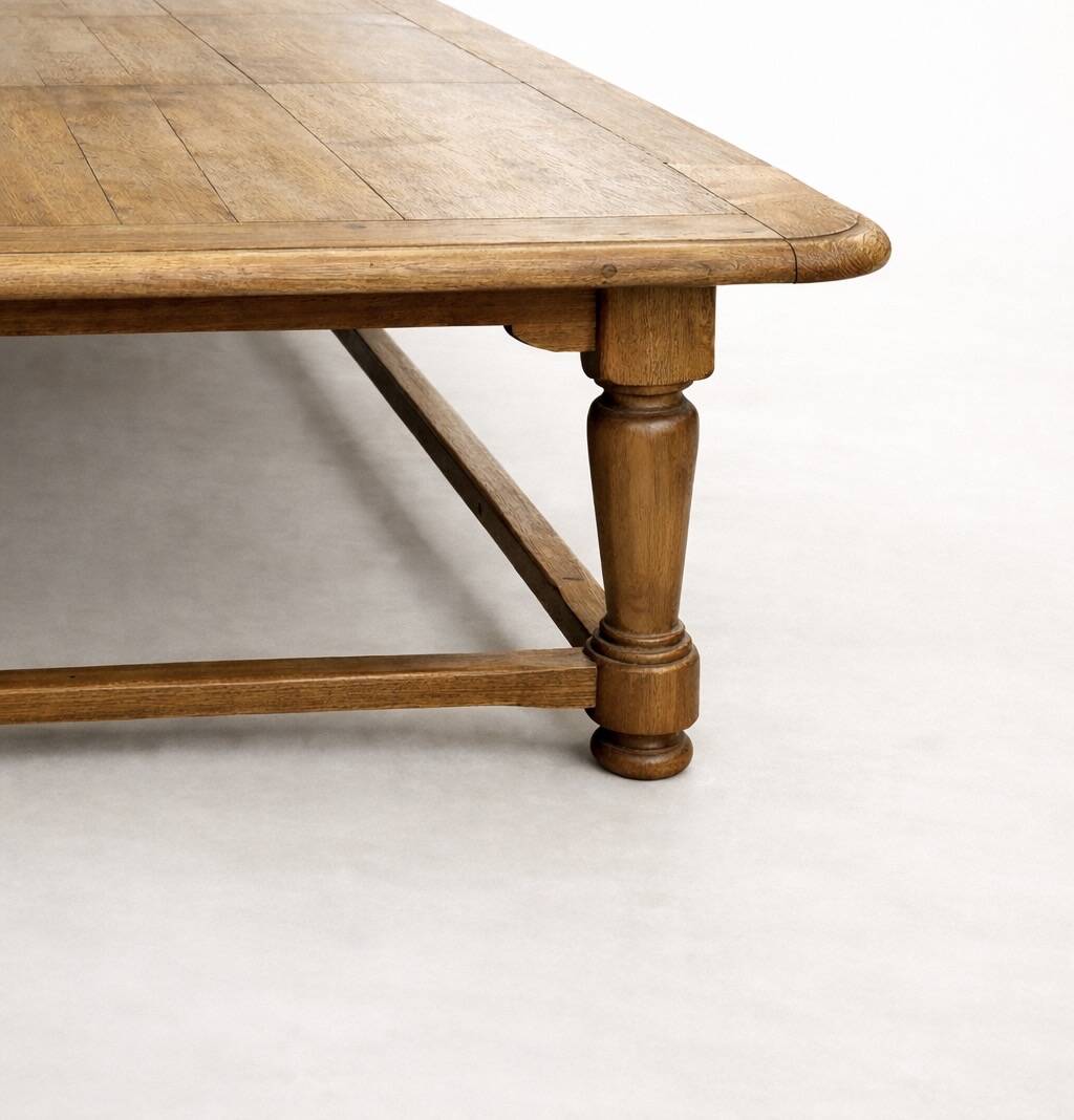Monumental solid oak table 5.5 metres. Exceptional piece.