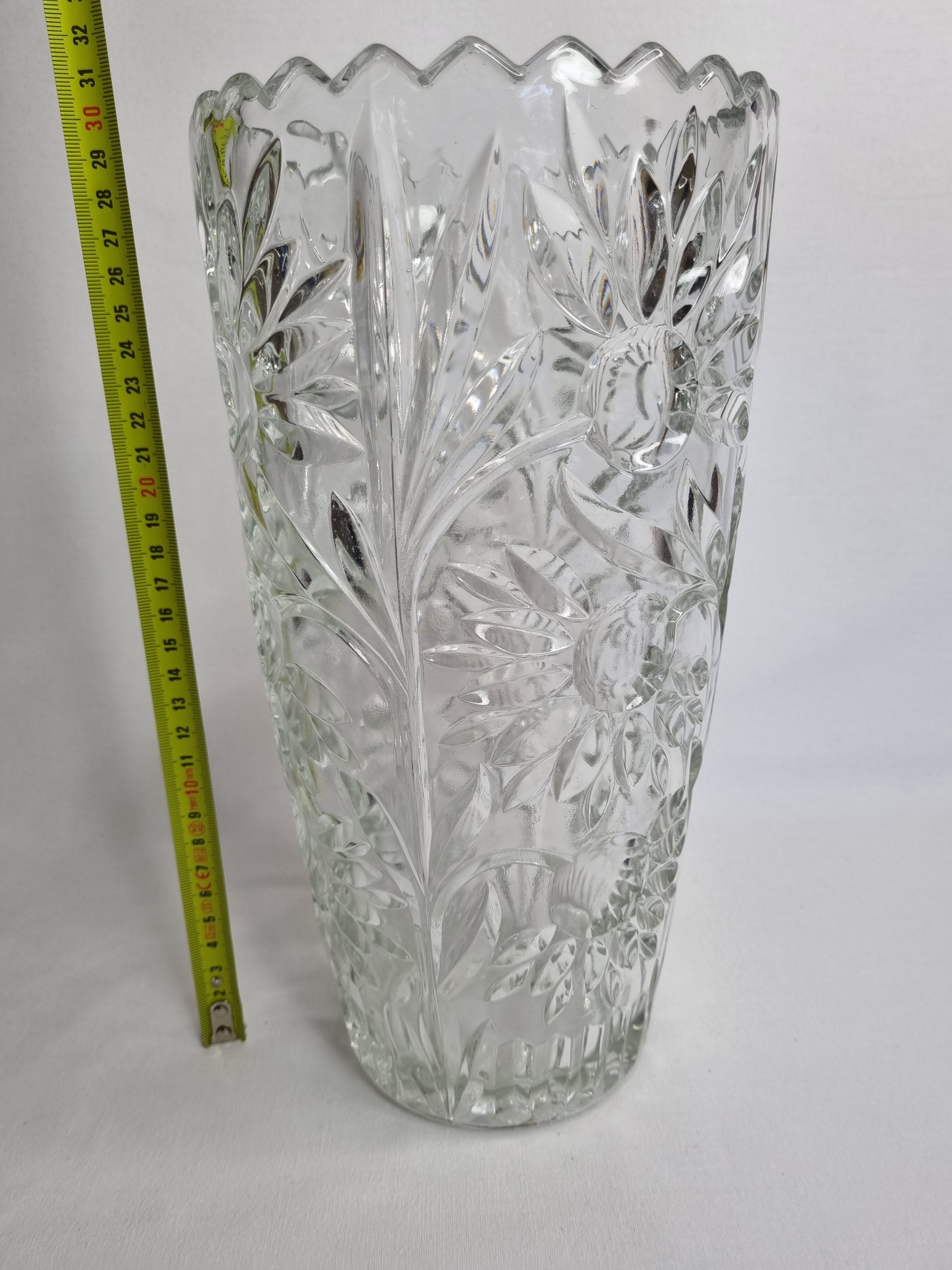 Oberglas Autria vase in vintage moulded glass 60/70, 30 cm