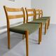 Set of 4 beech chairs designed by Niels Otto Møller, solid vintage beech