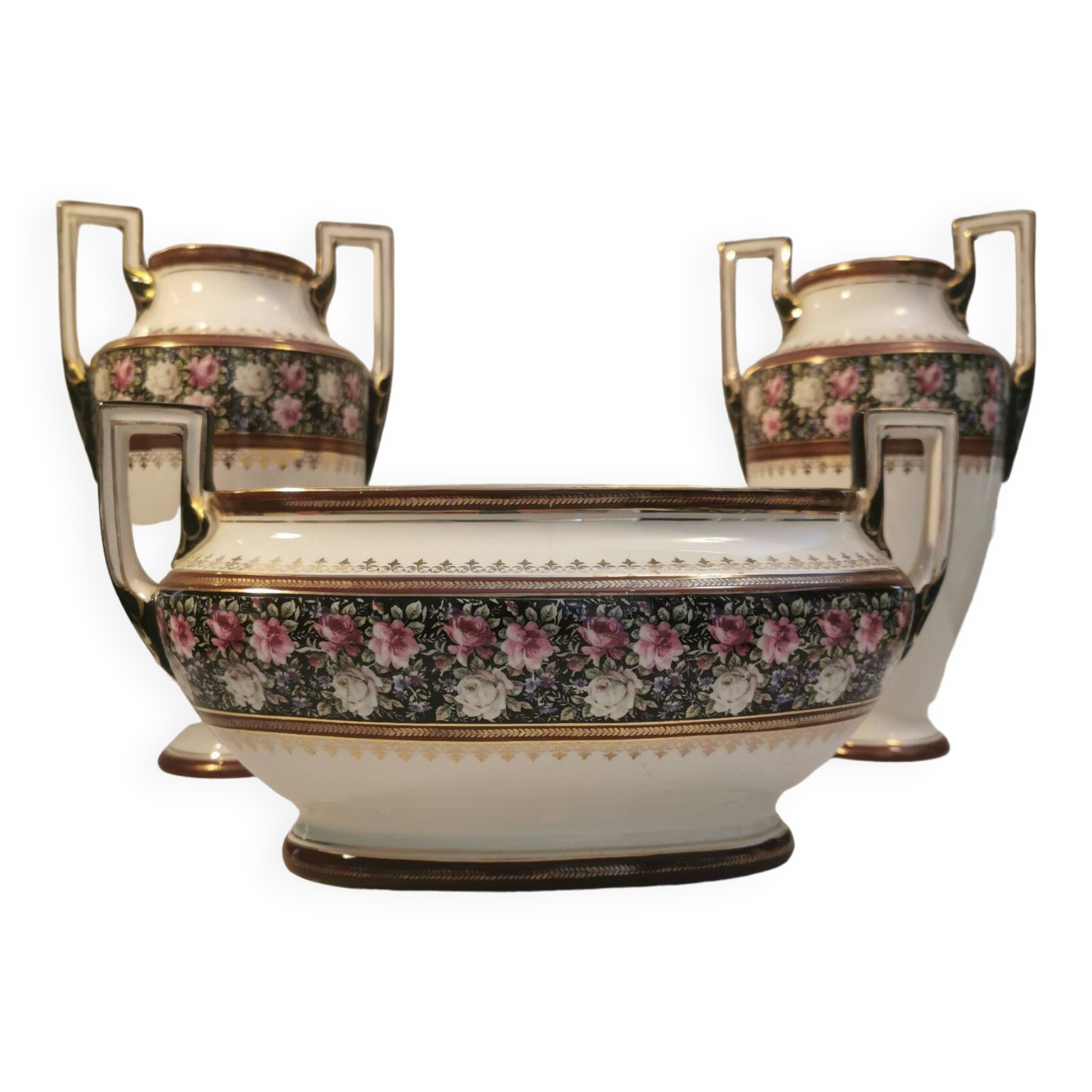 Belgian earthenware fireplace insert Boch la Louviere 1930s, 1940s