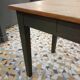Wooden and khaki farmhouse table