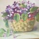 Huile sur isorel bouquet de violettes