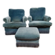 Paire de fauteuils crapaud + pouf :jean prevost des années 70