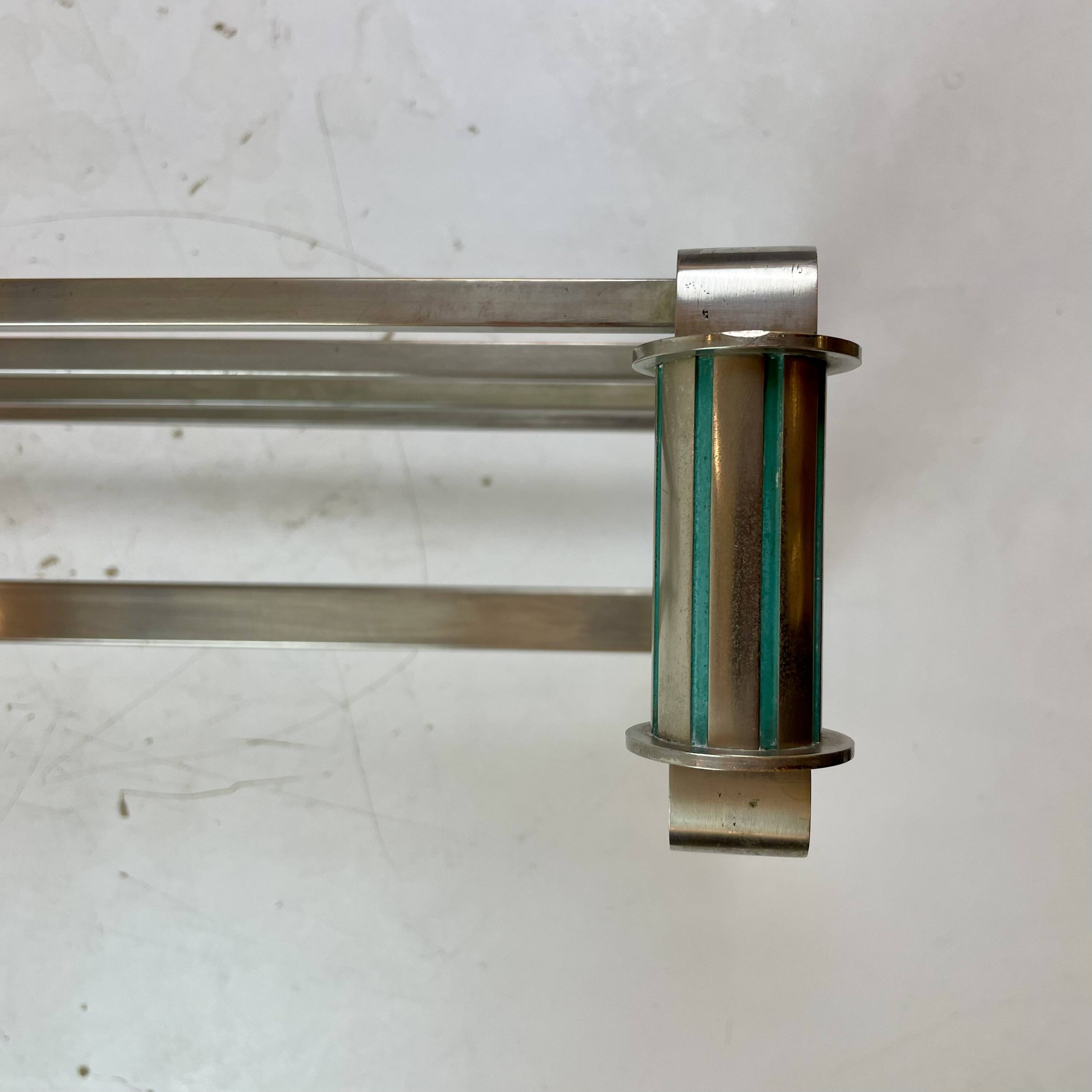 Art Deco coat rack in the style of a train carriage, 1930s.