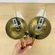 Pair of opaline brass wall lights from the 50s, Arlus, Lunel