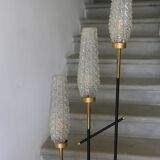 Vintage 3-light floor lamp, Arlus style, Art Deco spirit, 1950s.