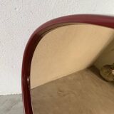 Red lacquered console and its mirror from the 80s