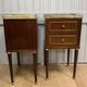 A PAIR OF LOUIS XVI STYLE MAHOGANY BEDSIDE TABLES