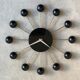 Black sputnik spider wall clock - space age - atomic