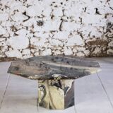 Octagonal coffee table in Cipollino Italian marble, 1980