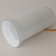Memphis style white opaline cylindrical table lamp, 1970-1980
