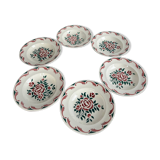 Set of 6 old soup plates from the French manufacturer LONGWY, Alsace model