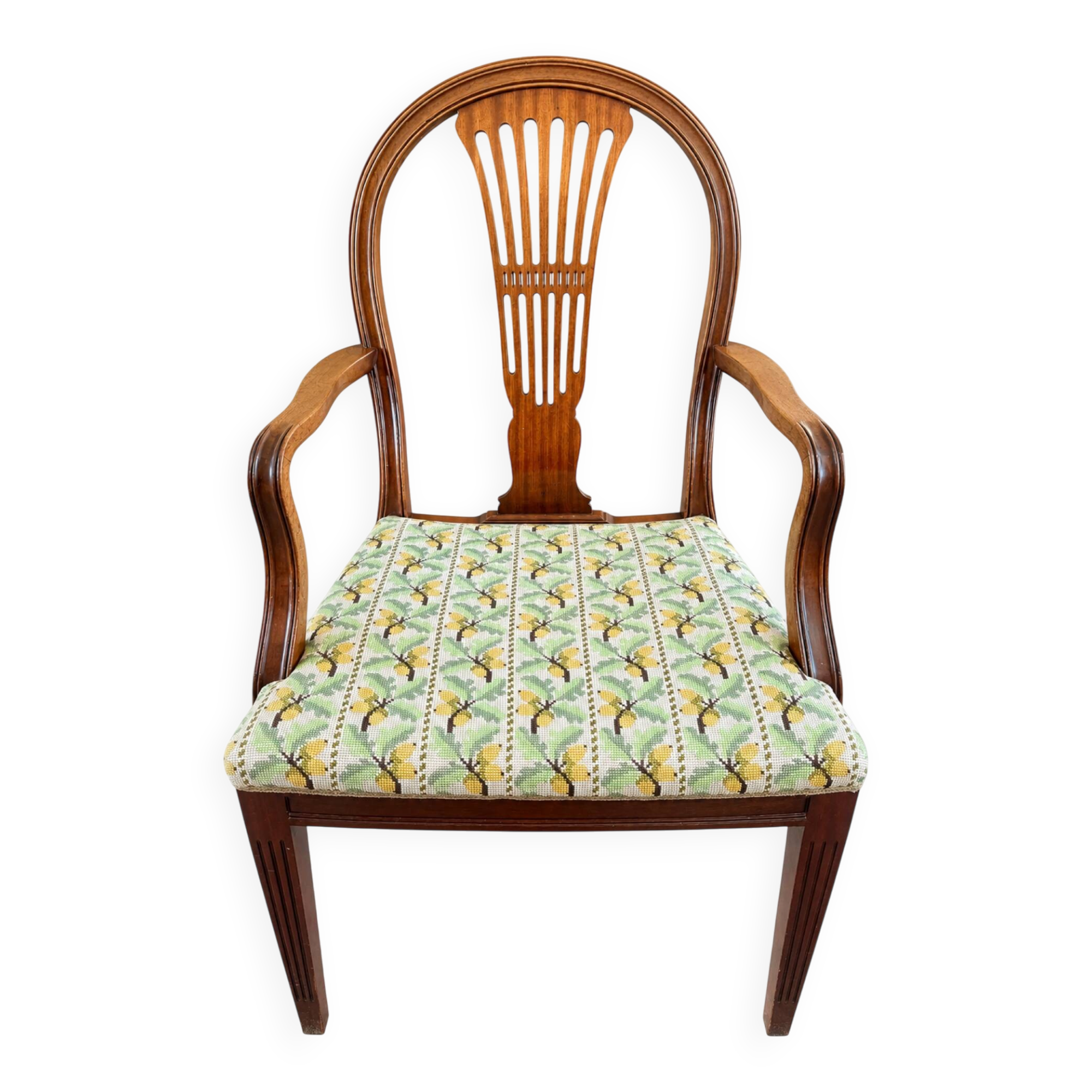 Fauteuil en acajou ancien – style Hepplewhite