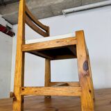 Ensemble de salle à manger moderniste du milieu du siècle en pin, style Chapo, Perriand, Jeanneret, années 50