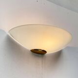 Postmodern vintage glass wall light by Metalarte, 1980s.