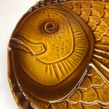 2 vintage fish dishes in slip from Sarreguemines
