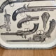 Metal tray Piero Fornasetti "Guns" 60s revolvers