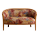 Two-seater banquette in Louis XV style made of wood and floral fabric.