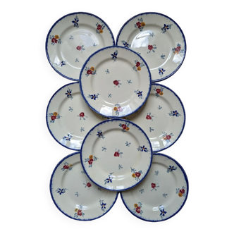 8 dessert plates Sarreguemines model Dannemarie