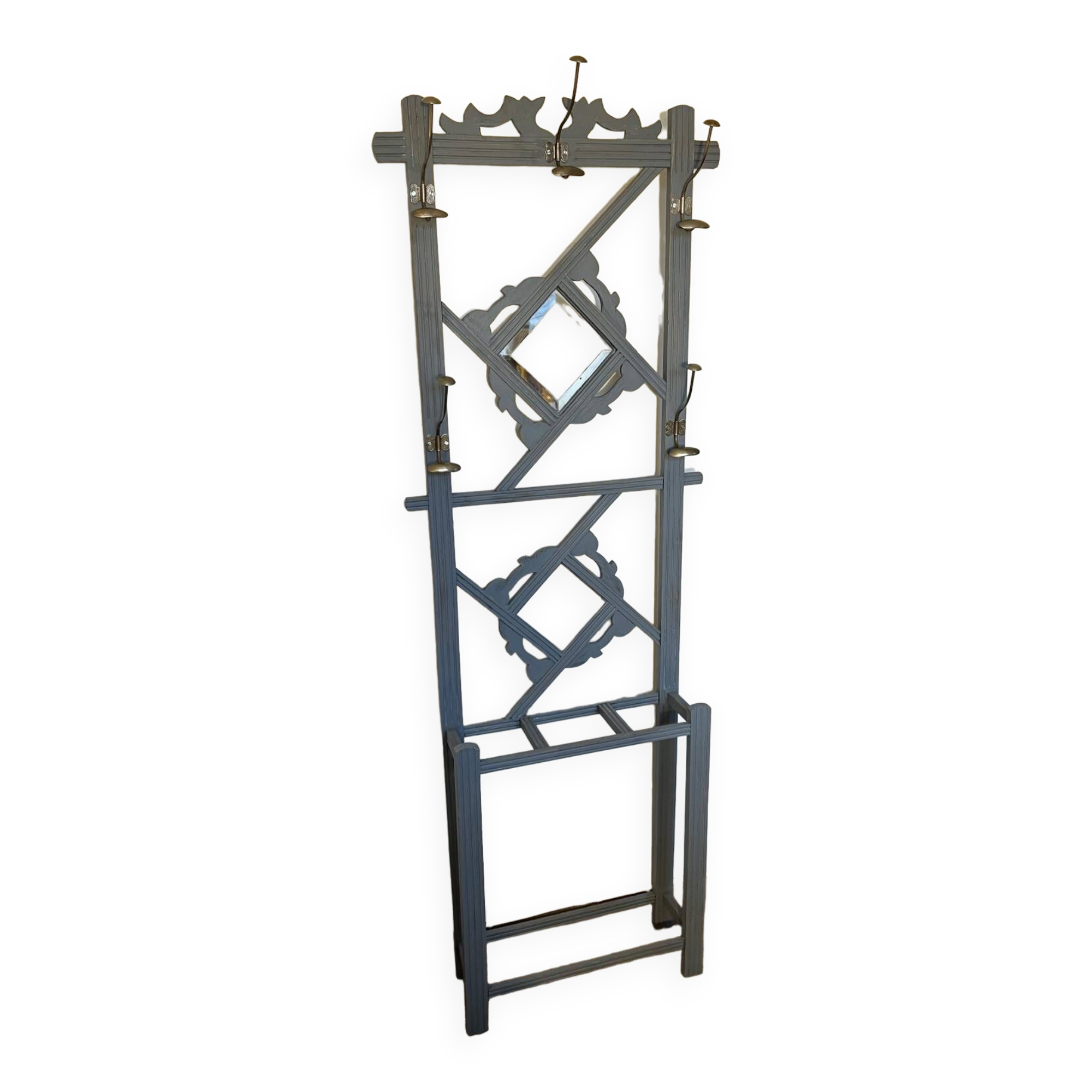 Porte-manteau Mural Art Déco Aubaho 90cm Aluminium Gris - Style Antique - Neuf