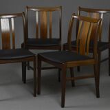 Ensemble de 4 chaises danoises en massif d'afomosia, années 60