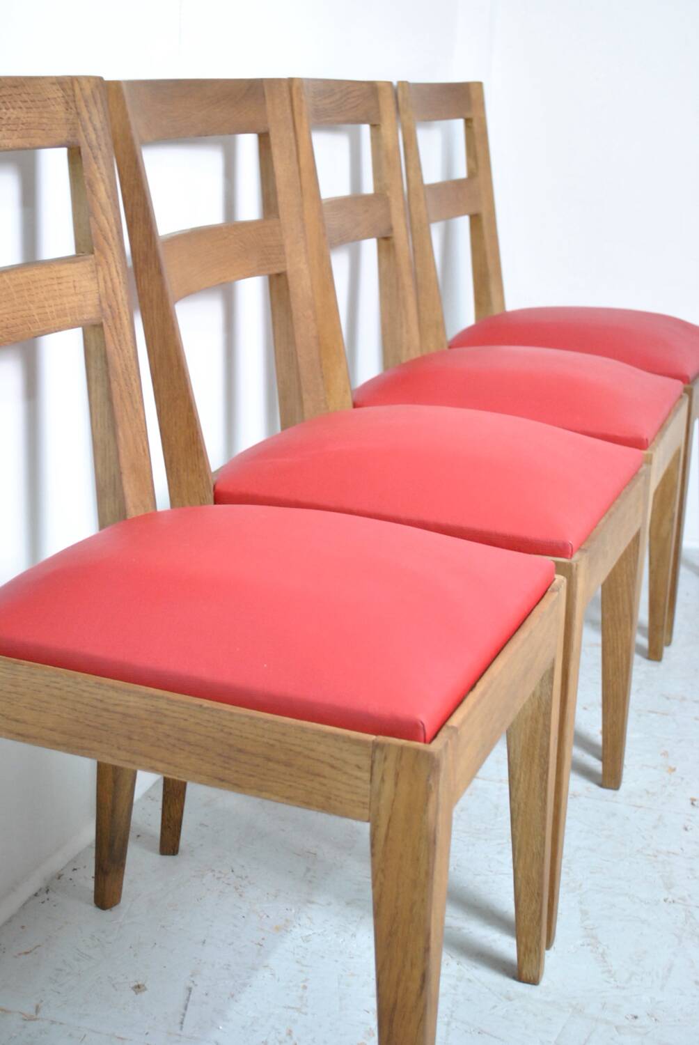 4 Solid oak chairs 1950