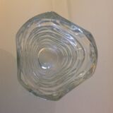 Structured glass faceted vase vintage 70s