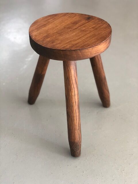 Pair of dyed wooden milking stools