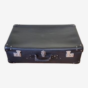 Ancienne valise en fibre vulcanisée, années 50-60, 74 cm