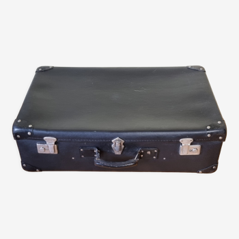 Old vulcanized fiber suitcase, 50-60s, 74 cm