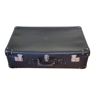 Ancienne valise en fibre vulcanisée, années 50-60, 74 cm