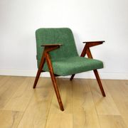 Bunny armchair, 1970s green boucle by J. Chierowski