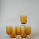 set of 6 vintage Luminarc amber wine glasses 1970