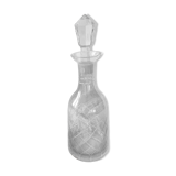 Carafe en verre ciselé bleu