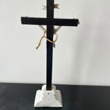 Napoleon 3 crucifix porcelain and wood