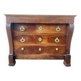 Commode empire A Crosse En Noyer Massif 19eme