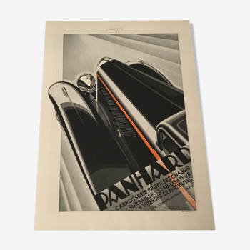 Affiche publicitaire panhard authentique plastifiée a3