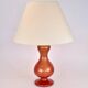 Lampe de table en verre Murano rouge et or, milieu du siècle
